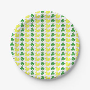 Lucky Duck St. Patrick's Day Kleeblatt Clover Pappteller