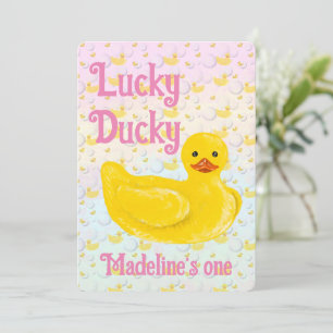 Lucky Ducky Einladung zum ersten Geburtstag