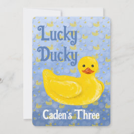 Lucky Ducky Third Birthday Invitation Einladung
