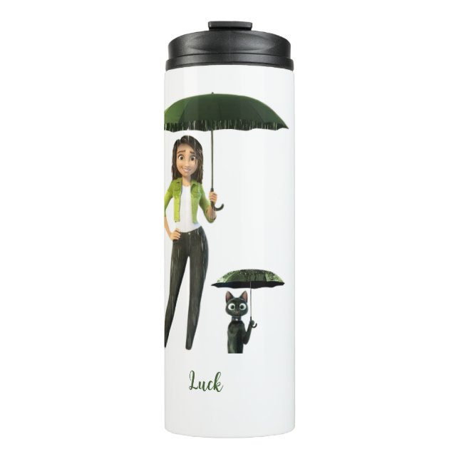 Lucky Duo Wasserflasche - Glück und Freundschaft I Thermosbecher (Vorderseite)