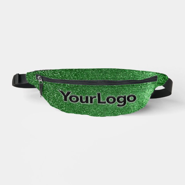 Lucky Emerald Green Glitzer Luxus Business Logo Bauchtasche (Vorderseite)