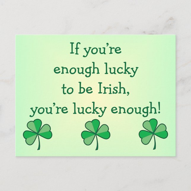 Lucky Enough Irish Postcard Postkarte (Vorderseite)