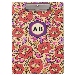 Lucky Eye Floral Pattern Klemmbrett