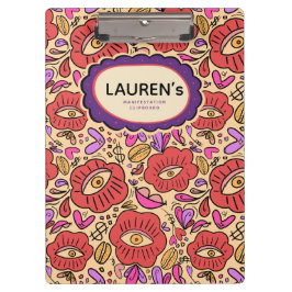 Lucky Eye Floral Pattern Klemmbrett