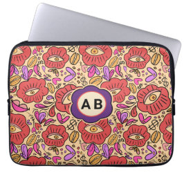 Lucky Eye Floral Pattern Laptopschutzhülle