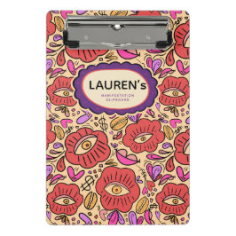 Lucky Eye Floral Pattern Mini Klemmbrett