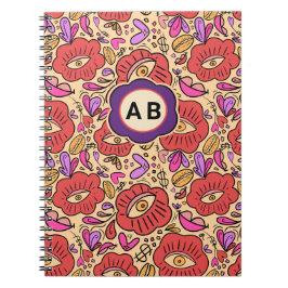 Lucky Eye Floral Pattern Notizblock