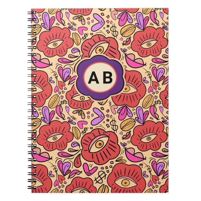 Lucky Eye Floral Pattern Notizblock (Vorderseite)