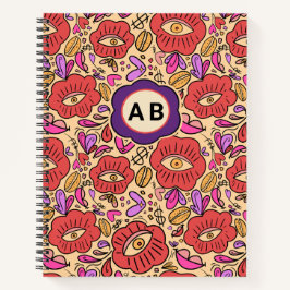 Lucky Eye Floral Pattern Notizbuch