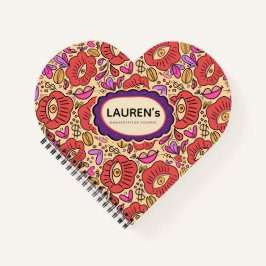 Lucky Eye Floral Pattern Spiral Notebook Notizbuch