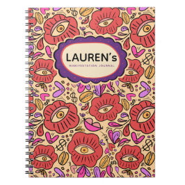 Lucky Eye Floral Pattern Spiral Photo Notebook Notizblock