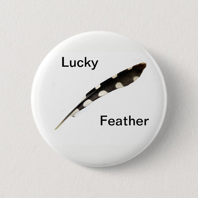Lucky Feather Abzeichen Button (Vorderseite)