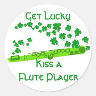 Lucky Flute Runder Aufkleber