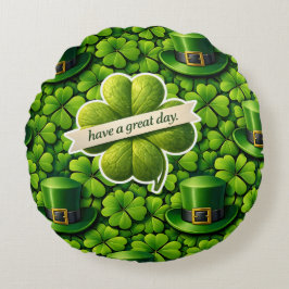 Lucky for leaf clover Saint Patrick's Day Patrick' Rundes Kissen