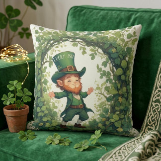 Lucky Forest Woodland Magischer Leprechaun-Kinderz Kissen