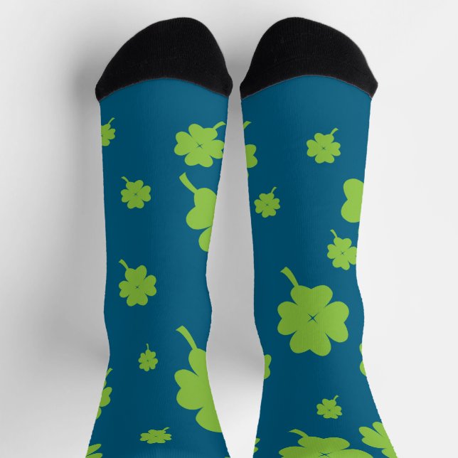 Lucky Four Leaf Clover socks St. Patty’s day Socken (Oben)