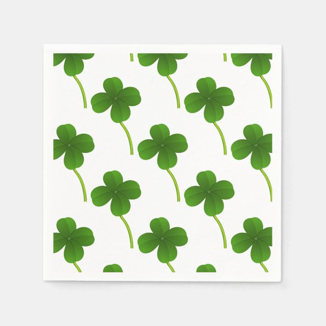 Lucky Four Leaf Clovers Serviette (Vorderseite)