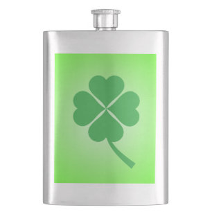 Lucky Four Leaf Kleeblatt Design-87906 Flachmann