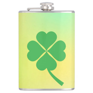 Lucky Four Leaf Kleeblatt Design-87906 Flachmann