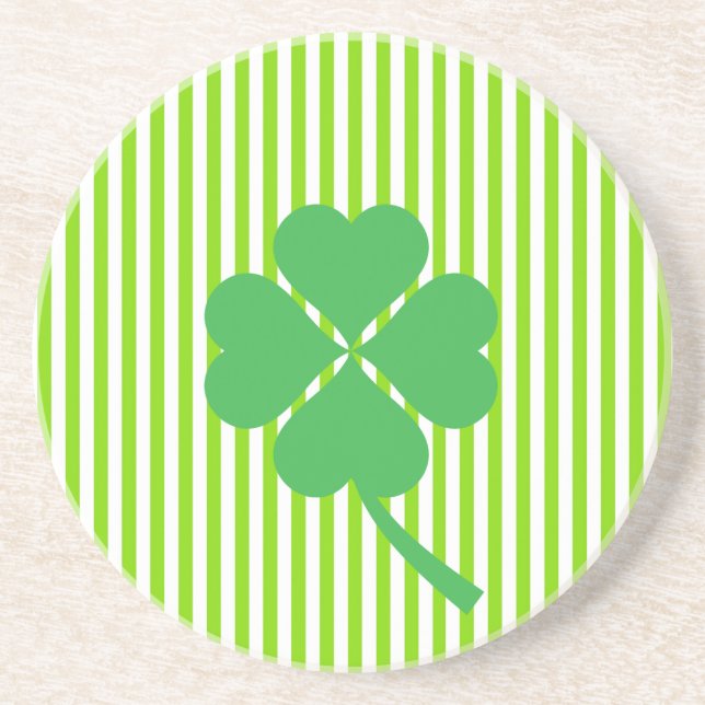 Lucky Four Leaf Kleeblatt Design-87906 Getränkeuntersetzer (Vorne)