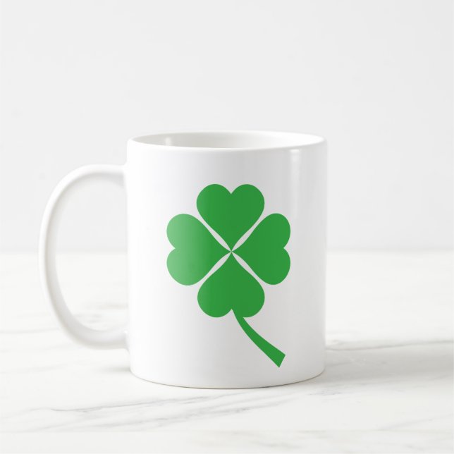 Lucky Four Leaf Kleeblatt Design-87906 Kaffeetasse (Links)