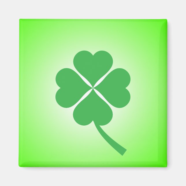 Lucky Four Leaf Kleeblatt Design-87906 Magnet (Vorne)