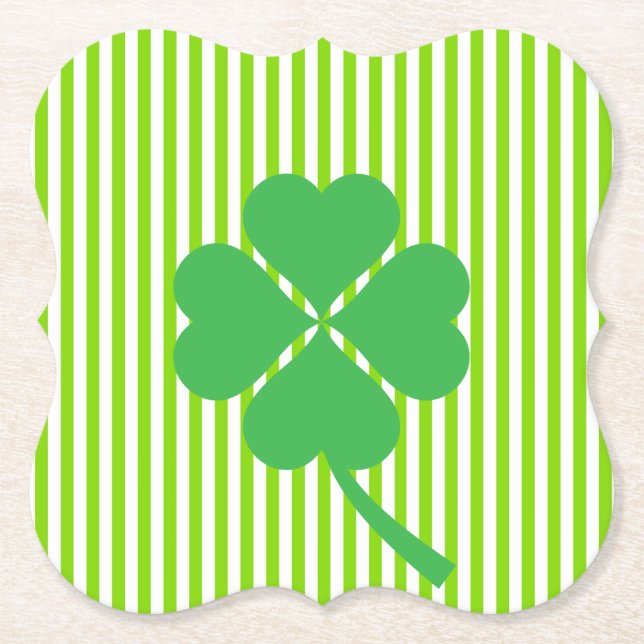 Lucky Four Leaf Kleeblatt Design-87906 Untersetzer (Vorderseite)