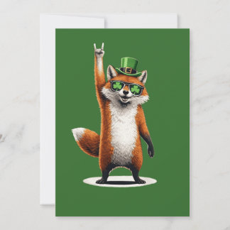 Lucky Fox Shamrock Sunglasses St Patrick's day Dankeskarte