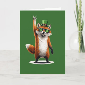 Lucky Fox Shamrock Sunglasses St Patrick's day Karte