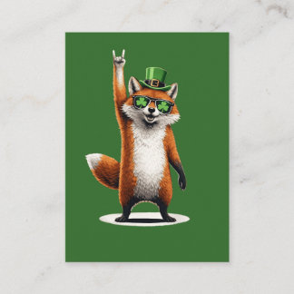 Lucky Fox Shamrock Sunglasses St Patrick's day Visitenkarte