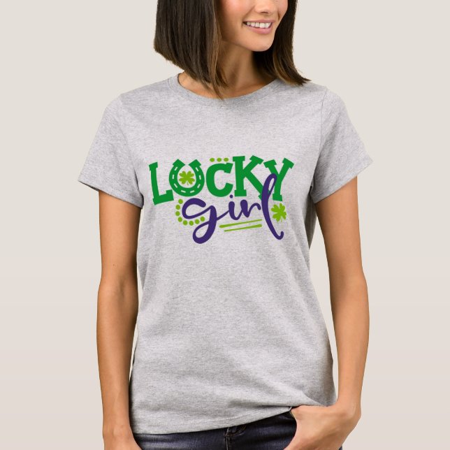Lucky Girl St Patricks T-Shirt (Vorderseite)