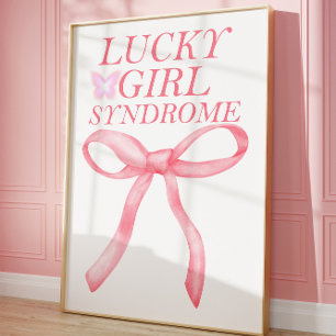 Lucky Girl Syndrome Pink Ästhetik-Wandposter Poster