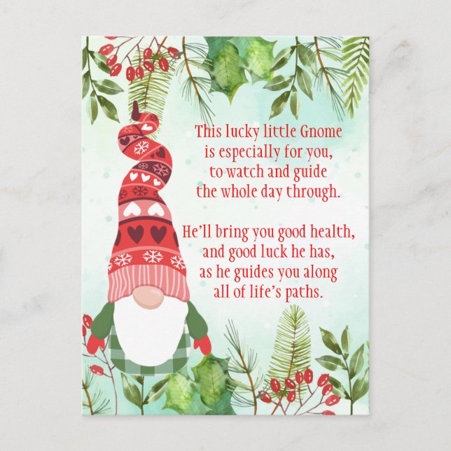 Lucky Gnome Cette petite carte postale Gnome (Devant)