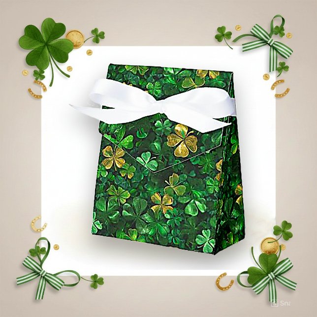 Lucky Gold and Green Shamrock Party Geschenkschachtel (Von Creator hochgeladen)
