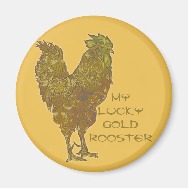 Lucky Gold Rooster | aimant (Devant)