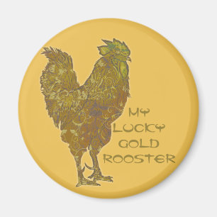 Lucky Gold Rooster   Magnetmagnet Magnet