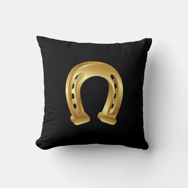 Lucky Golden Hufeisen Kissen (Vorderseite)