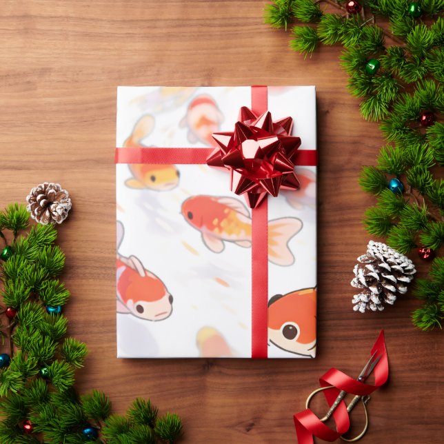 Lucky Goldfish Wrapping Paper Geschenkpapier (Feiertagsgeschenk)