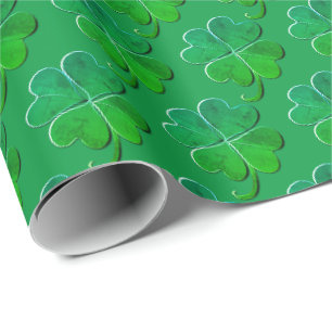 Lucky Green 4leaf Klee Geschenkpapier