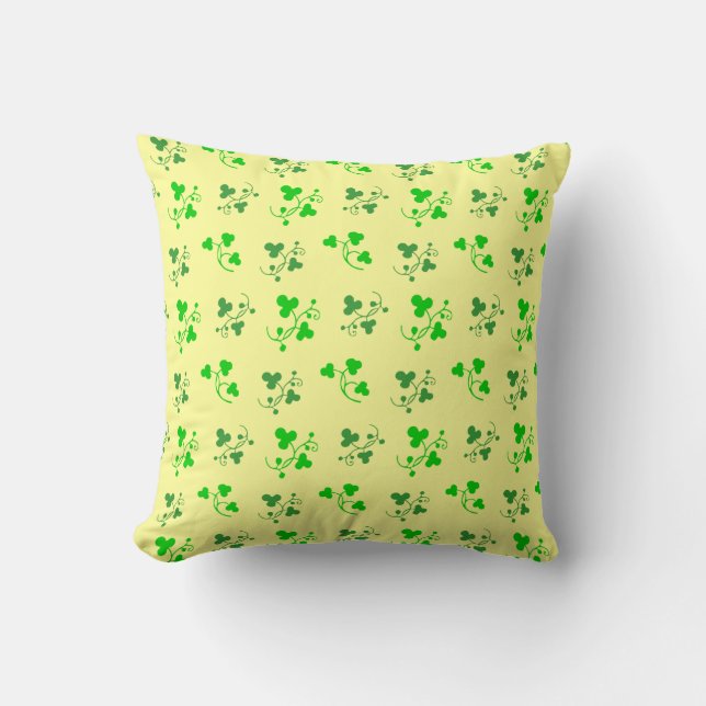 Lucky Green Coussin Shamrock (Recto)