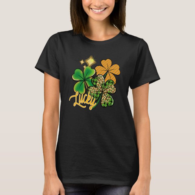 Lucky Green Irish Plaid Shamrock St Patrick's Day  T-Shirt (Vorderseite)