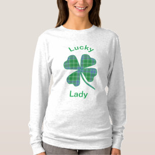 Lucky Green Karo-Kleeblatt Vierblatt T-Shirt