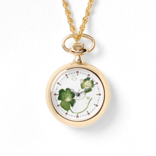 LUCKY GREEN KLEEBLATT LADIES with HEARTS Armbanduhr