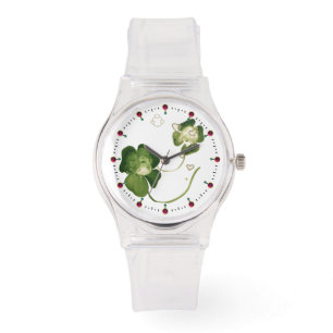 LUCKY GREEN KLEEBLATT LADIES with HEARTS Armbanduhr