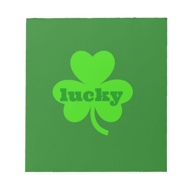 Lucky Green Kleeblatt Notizblock (Vorderseite)