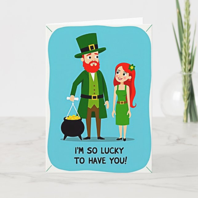 Lucky Green Pattern Card Karte (Vorderseite)