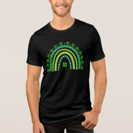 Lucky Green Shamrock Rainbow St. Patrick's Day  Tri-Blend Shirt