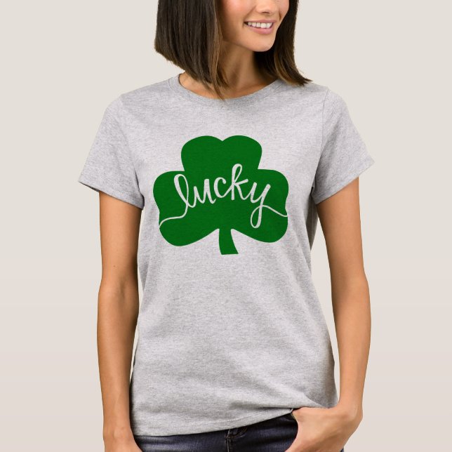 Lucky Green T - Shirt Kleeblatt T-Shirt (Vorderseite)