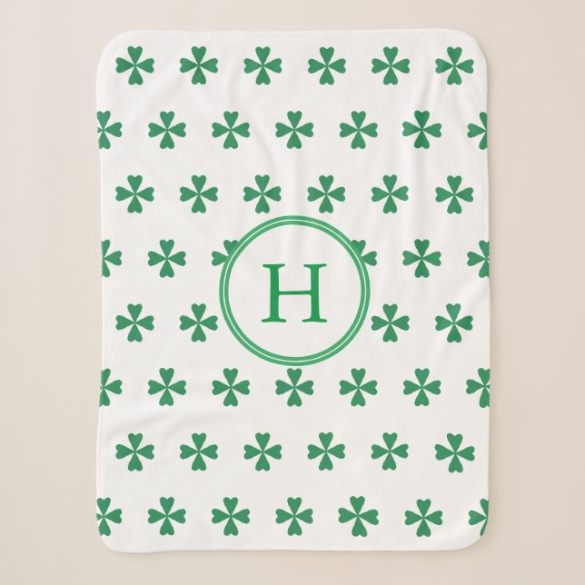 Lucky Green Vierblättriges Kleeblatt Sherpadecke (Vorderseite)
