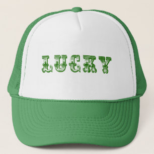 Lucky-grünes Retro-Extravagantes Textdesign 3 Truckerkappe